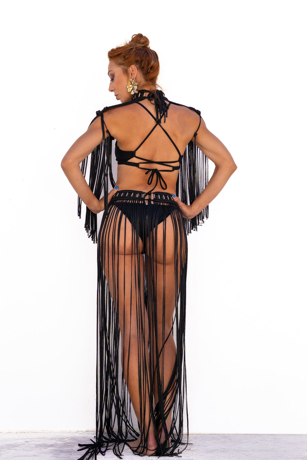 Black, Burgundy or Gold Two Piece Macrame Dress