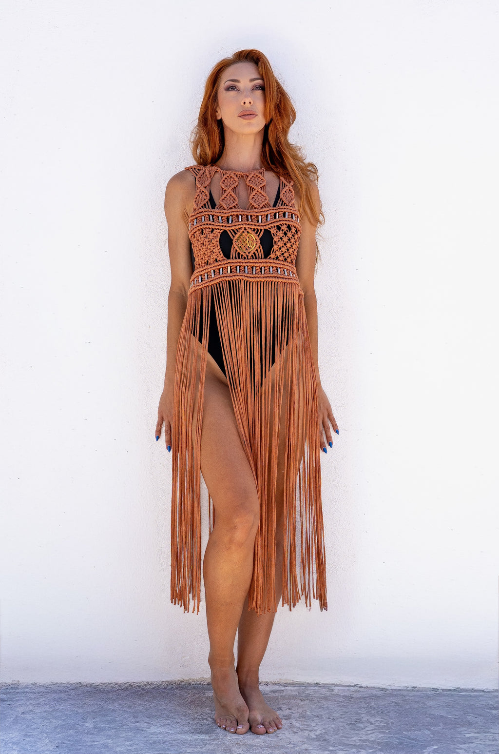 Rust Macrame Reversible Dress/Vest