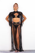 Black, Burgundy or Gold Two Piece Macrame Dress