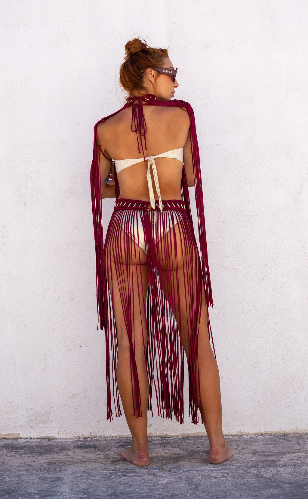 Black, Burgundy or Gold Two Piece Macrame Dress