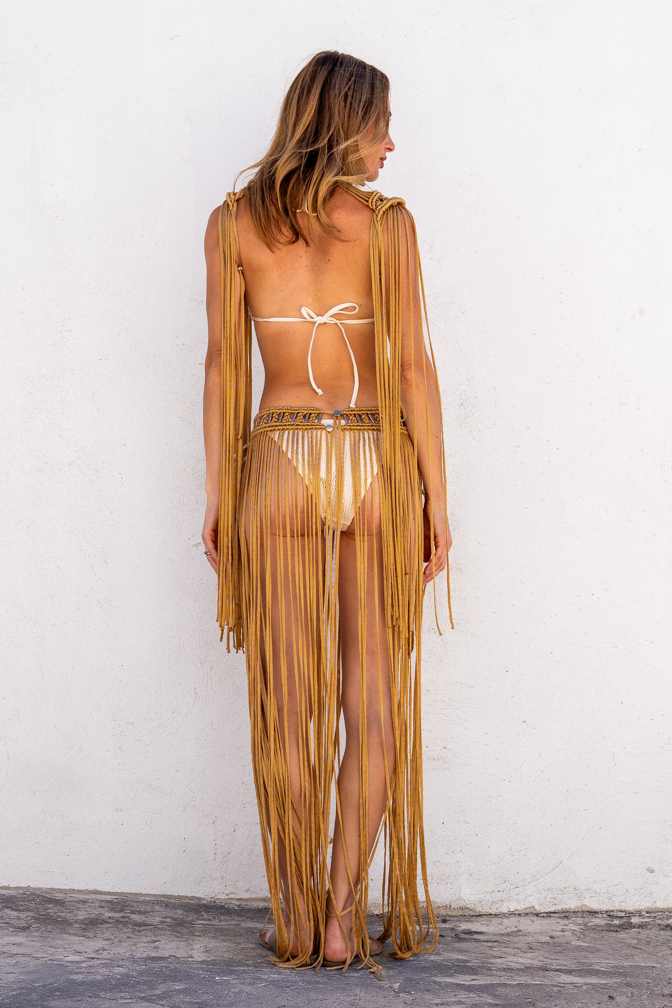 Black, Burgundy or Gold Two Piece Macrame Dress